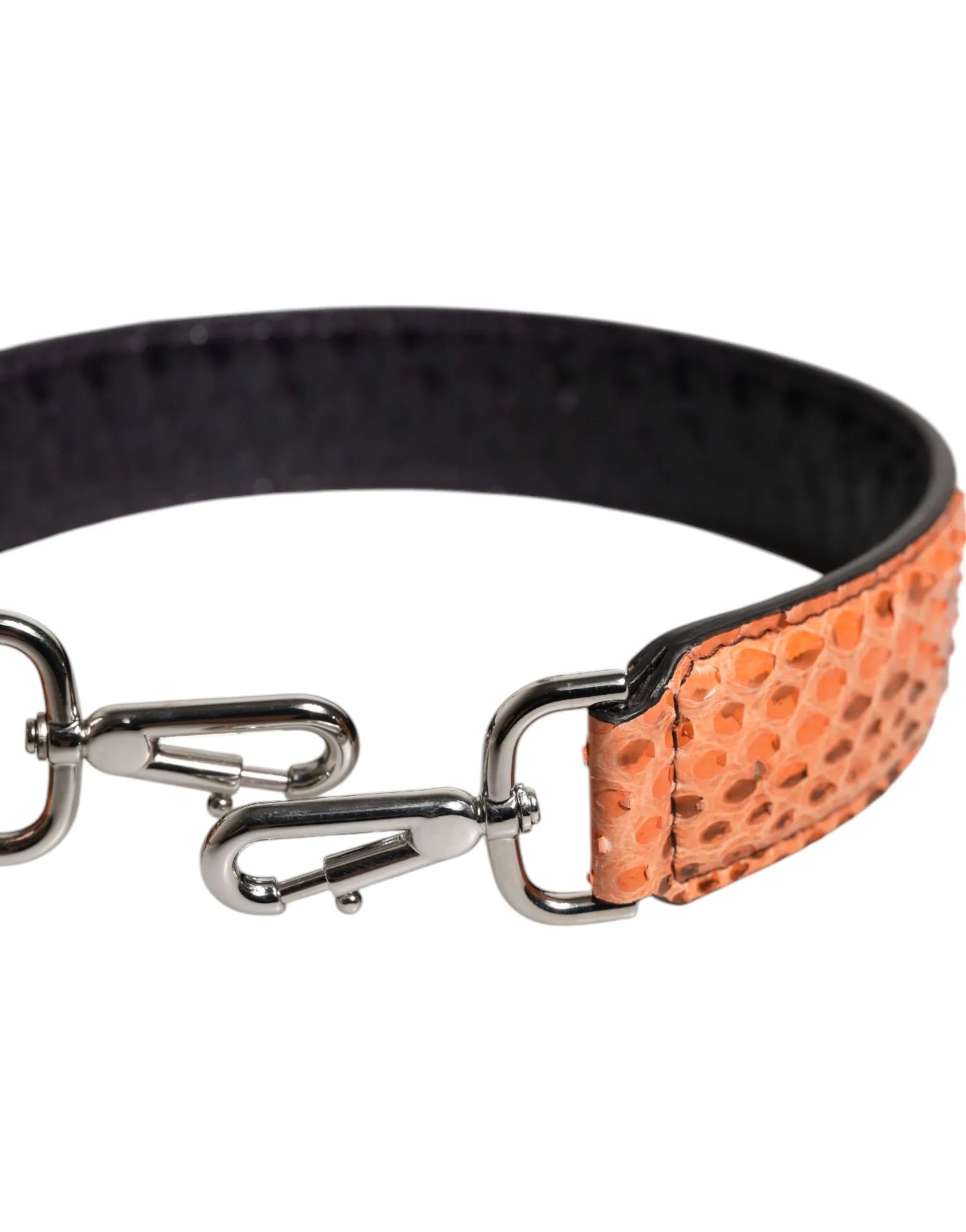 Dolce & Gabbana Black Beige Exotic Leather Bag Shoulder Strap - Zeiniez