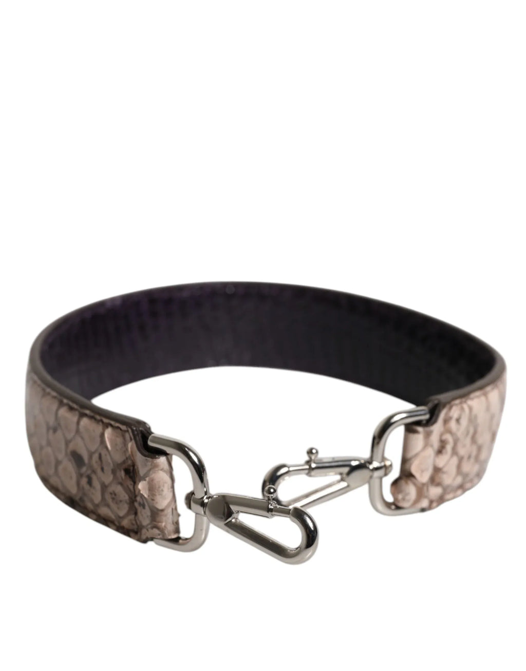 Dolce & Gabbana Black Cream Exotic Leather Bag Shoulder Strap - Zeiniez