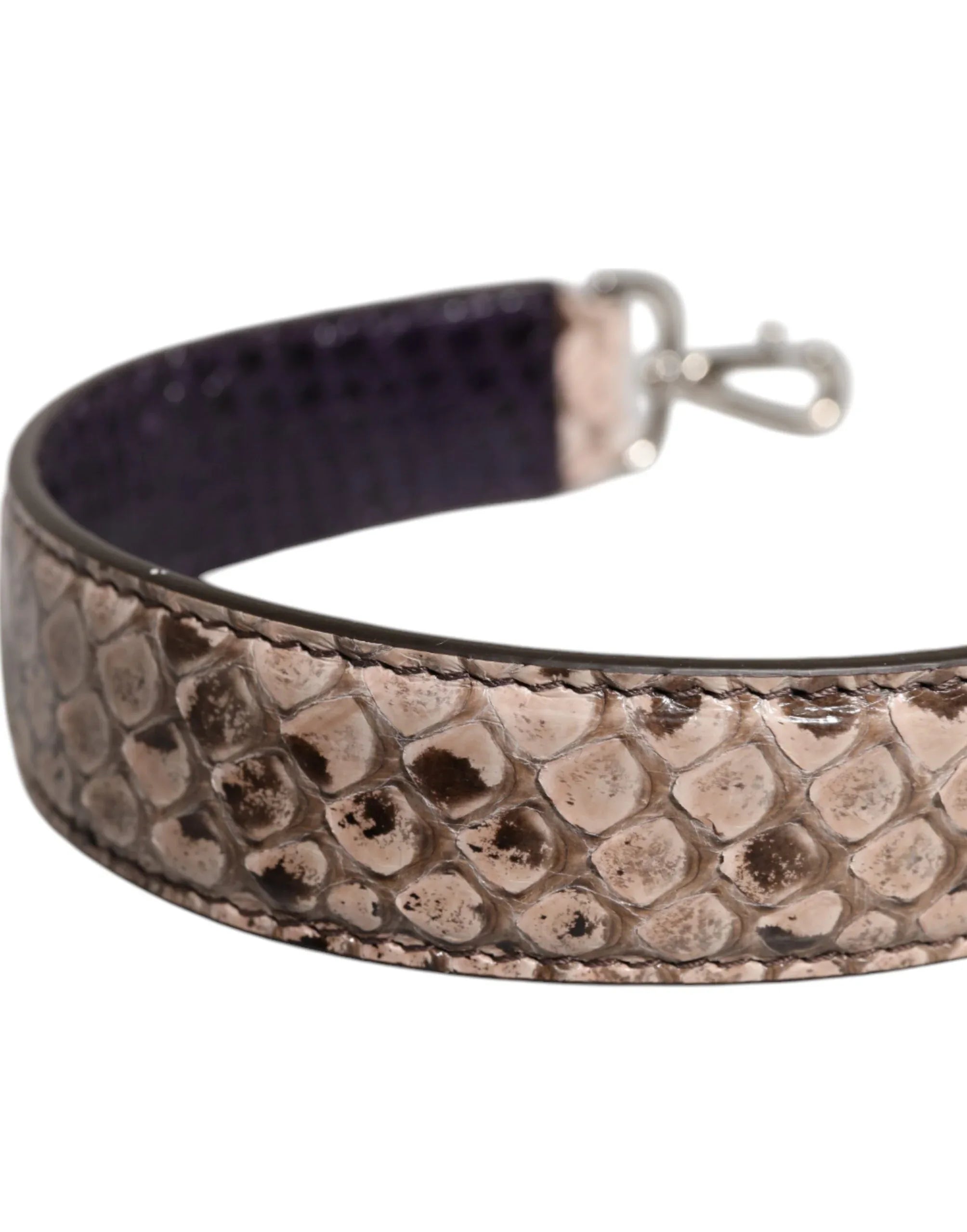 Dolce & Gabbana Black Cream Exotic Leather Bag Shoulder Strap - Zeiniez