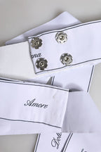 Dolce & Gabbana White Waist Ribbon Wide Bow Logo Belt - Zeiniez