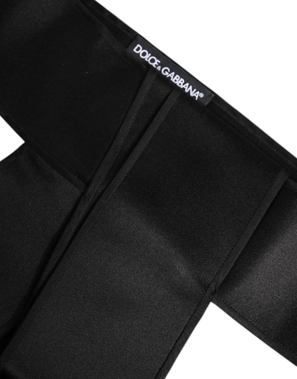 Dolce & Gabbana Black Satin Wide Waist Belt - Zeiniez