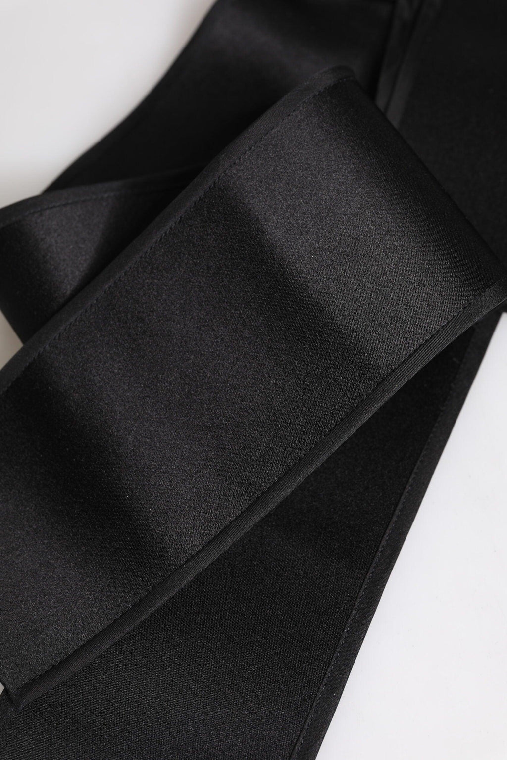 Dolce & Gabbana Black Satin Wide Waist Belt - Zeiniez