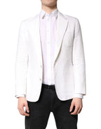 Dolce & Gabbana White Single Breasted Men Coat Blazer Suit - Zeiniez