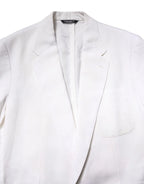Dolce & Gabbana White Single Breasted Men Coat Blazer Suit - Zeiniez