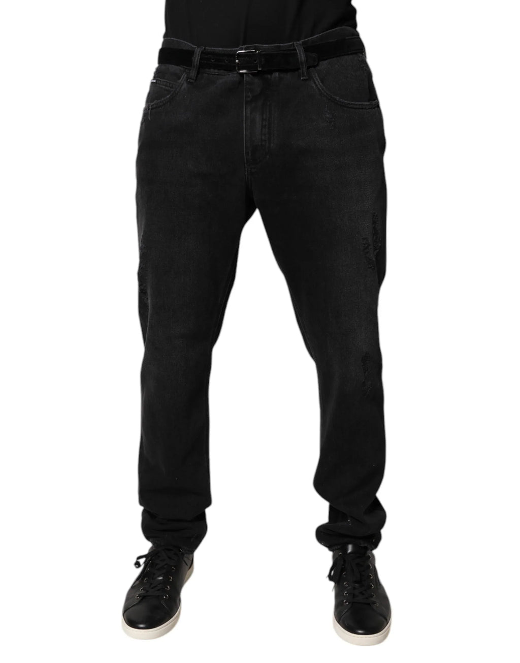 Dolce & Gabbana Black Cotton Skinny Men Denim Jeans - Zeiniez