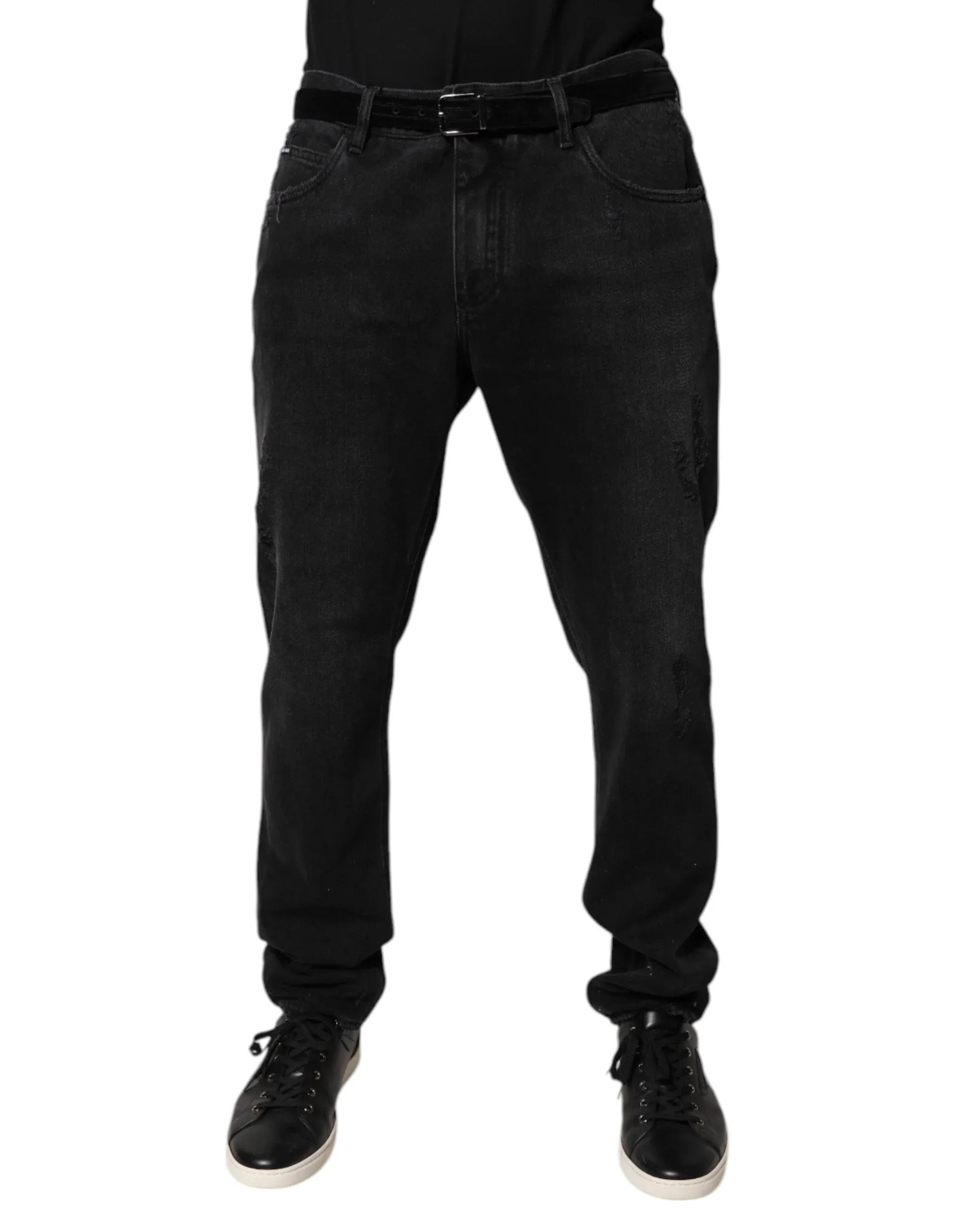 Dolce & Gabbana Black Cotton Skinny Men Denim Jeans - Zeiniez