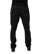 Dolce & Gabbana Black Cotton Skinny Men Denim Jeans - Zeiniez
