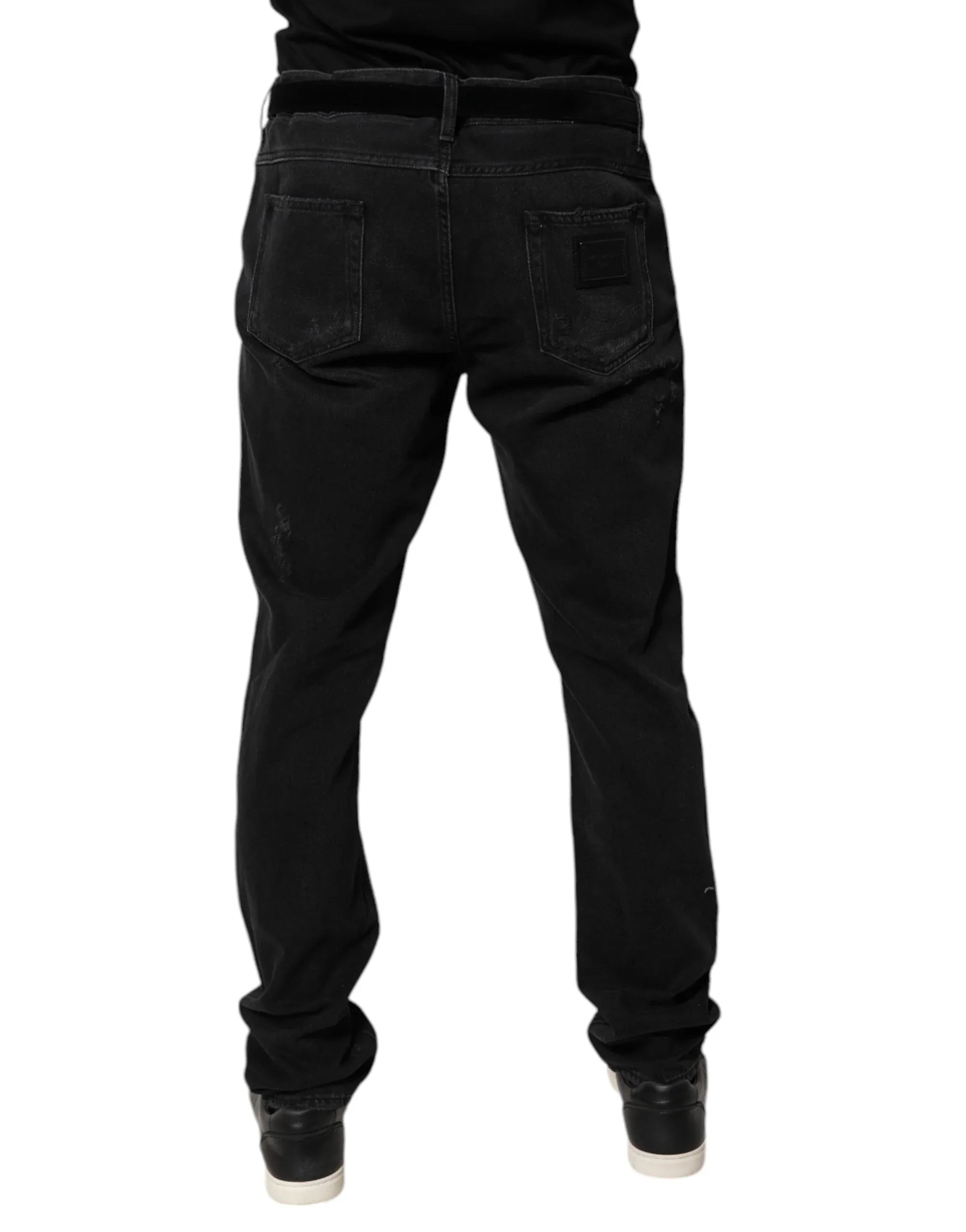 Dolce & Gabbana Black Cotton Skinny Men Denim Jeans - Zeiniez