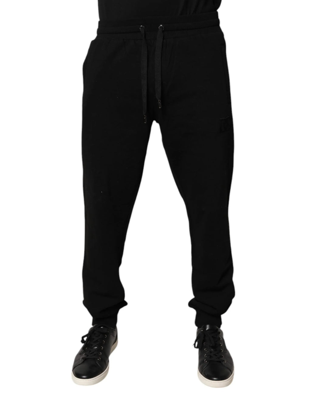Dolce & Gabbana Black Cotton Mid Waist Jogger Sweatpants Pants - Zeiniez