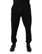 Dolce & Gabbana Black Cotton Mid Waist Jogger Sweatpants Pants - Zeiniez