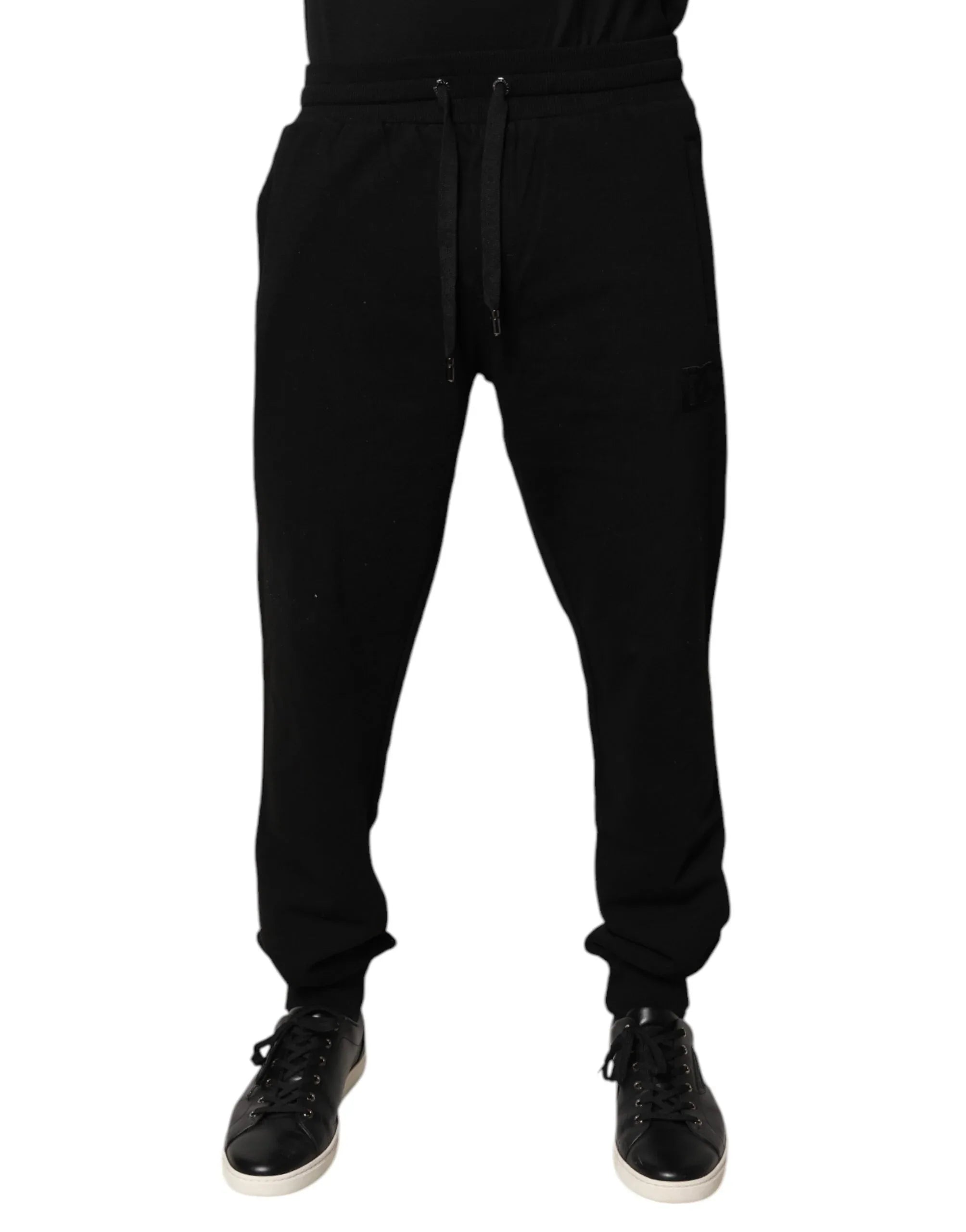 Dolce & Gabbana Black Cotton Mid Waist Jogger Sweatpants Pants - Zeiniez