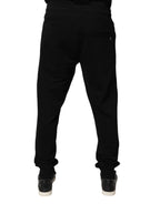 Dolce & Gabbana Black Cotton Mid Waist Jogger Sweatpants Pants - Zeiniez