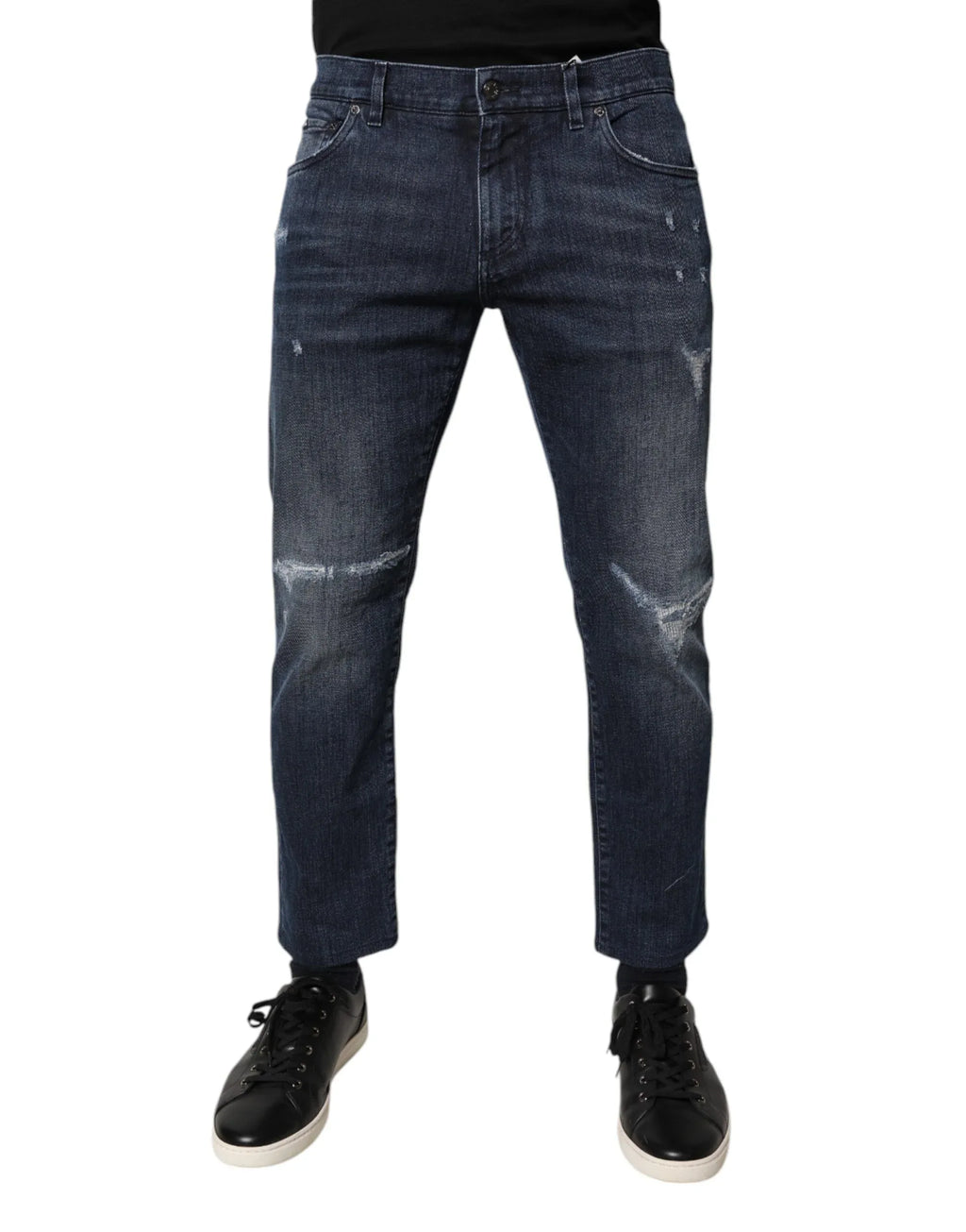 Dolce & Gabbana Blue Cotton Stretch Skinny Men Denim Jeans - Zeiniez