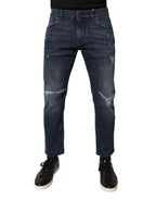 Dolce & Gabbana Blue Cotton Stretch Skinny Men Denim Jeans - Zeiniez