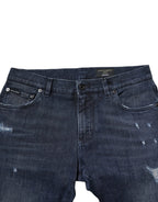 Dolce & Gabbana Blue Cotton Stretch Skinny Men Denim Jeans - Zeiniez