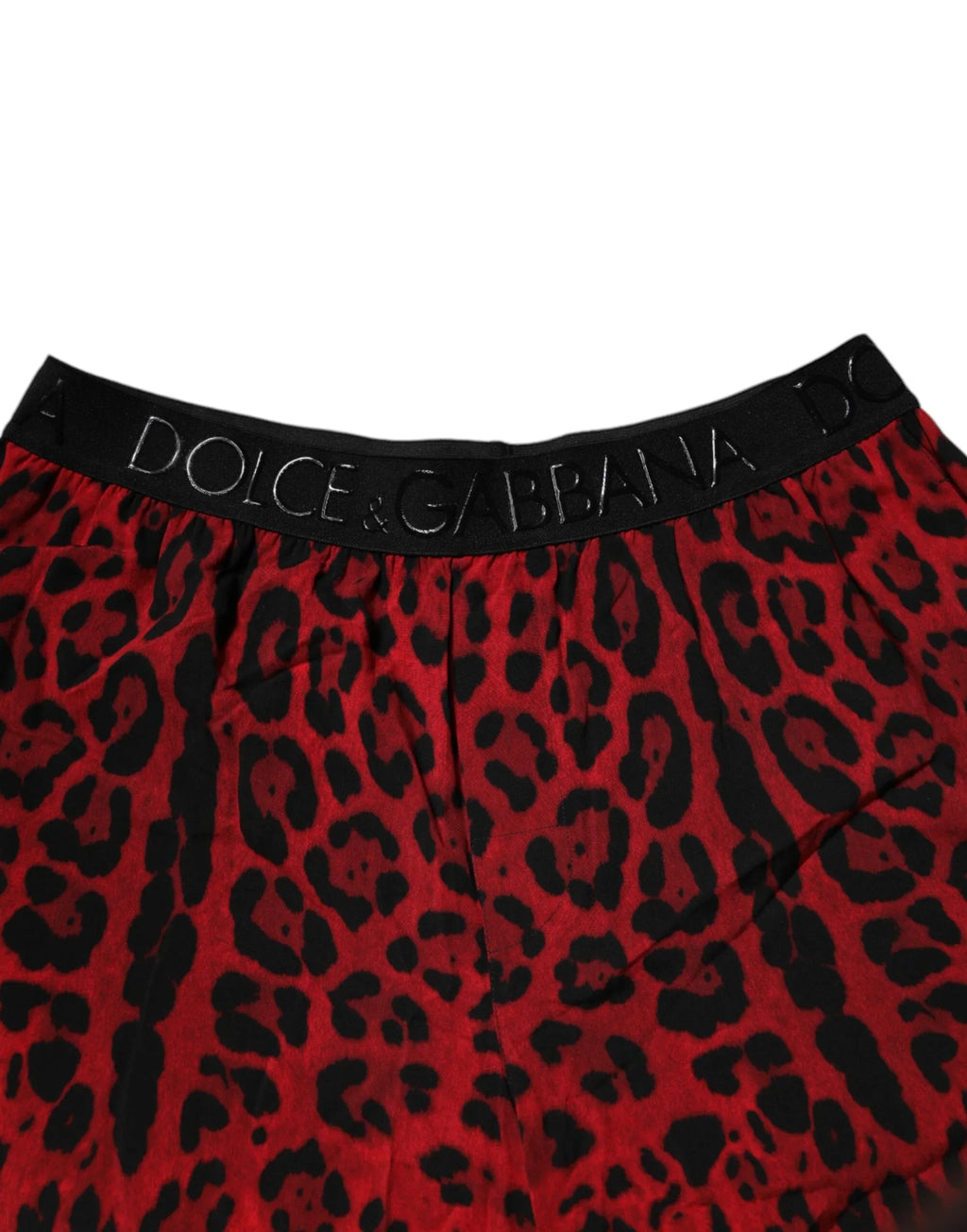 Dolce & Gabbana Red Leopard Print Viscose Bermuda Shorts - Zeiniez