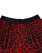 Dolce & Gabbana Red Leopard Print Viscose Bermuda Shorts - Zeiniez