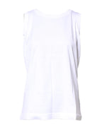 Dolce & Gabbana White Cotton Sleeveless Crew Neck T-shirt - Zeiniez