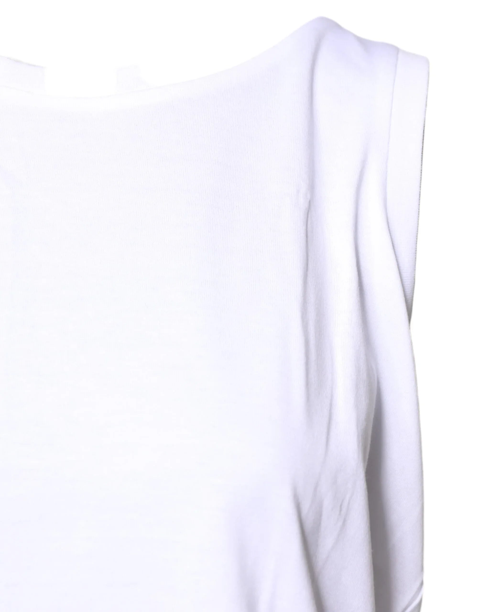 Dolce & Gabbana White Cotton Sleeveless Crew Neck T-shirt - Zeiniez