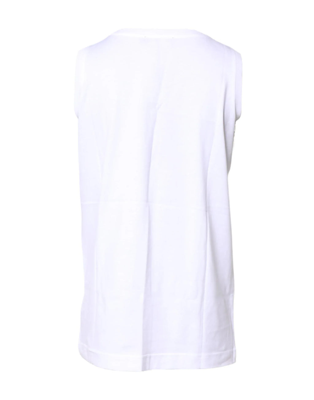 Dolce & Gabbana White Cotton Sleeveless Crew Neck T-shirt - Zeiniez