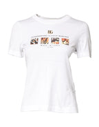Dolce & Gabbana White Cotton Graphic Print Crew Neck T-shirt - Zeiniez