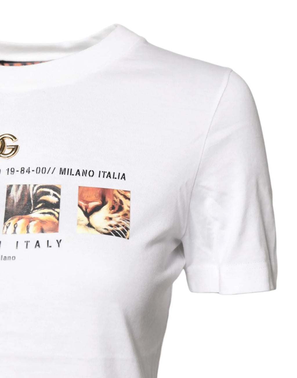 Dolce & Gabbana White Cotton Graphic Print Crew Neck T-shirt - Zeiniez