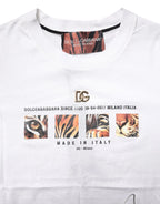 Dolce & Gabbana White Cotton Graphic Print Crew Neck T-shirt - Zeiniez