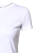 Dolce & Gabbana White Cotton Crew Neck Short Sleeves T-shirt - Zeiniez