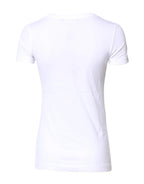 Dolce & Gabbana White Cotton Crew Neck Short Sleeves T-shirt - Zeiniez