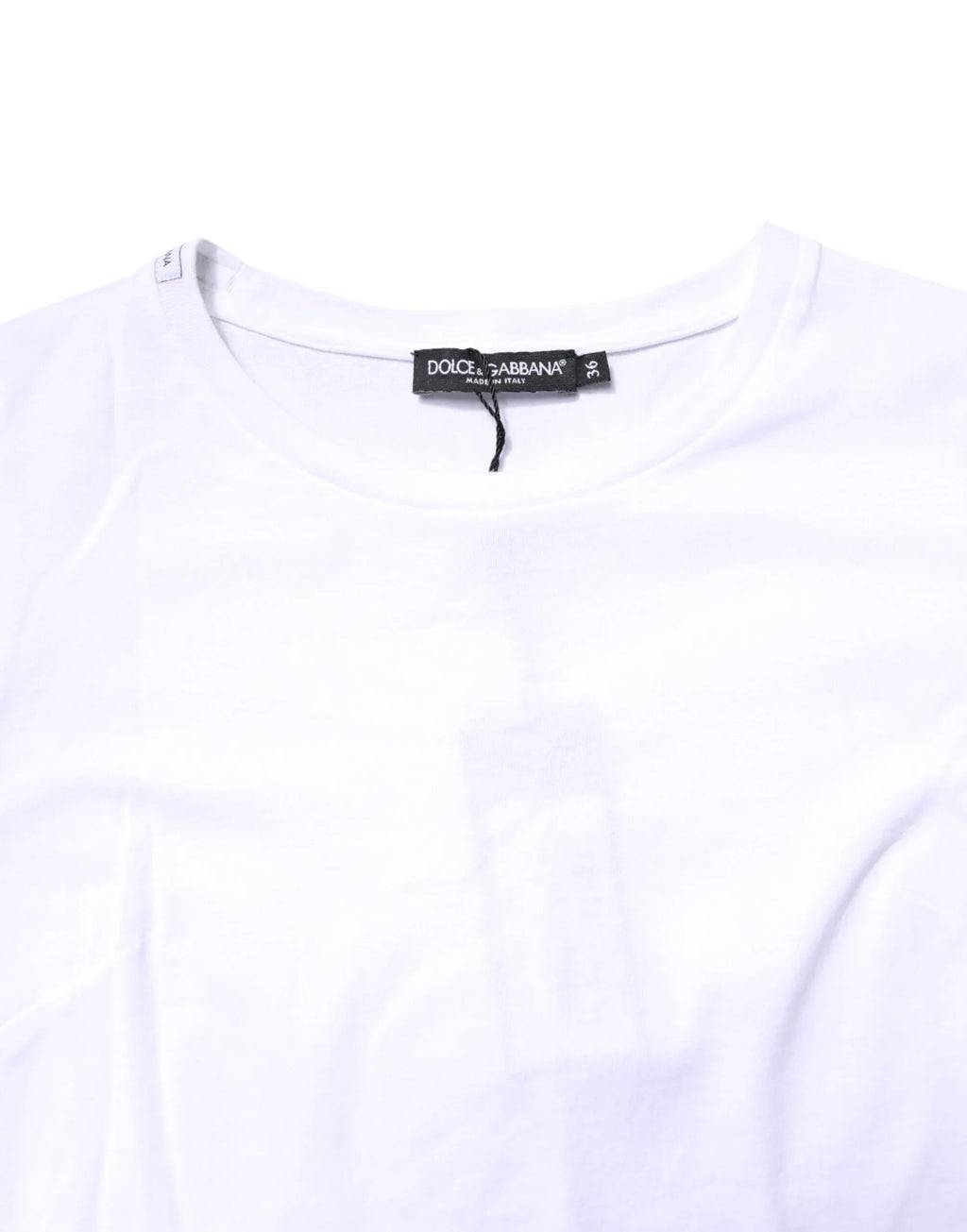 Dolce & Gabbana White Cotton Crew Neck Short Sleeves T-shirt - Zeiniez