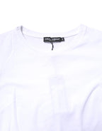 Dolce & Gabbana White Cotton Crew Neck Short Sleeves T-shirt - Zeiniez