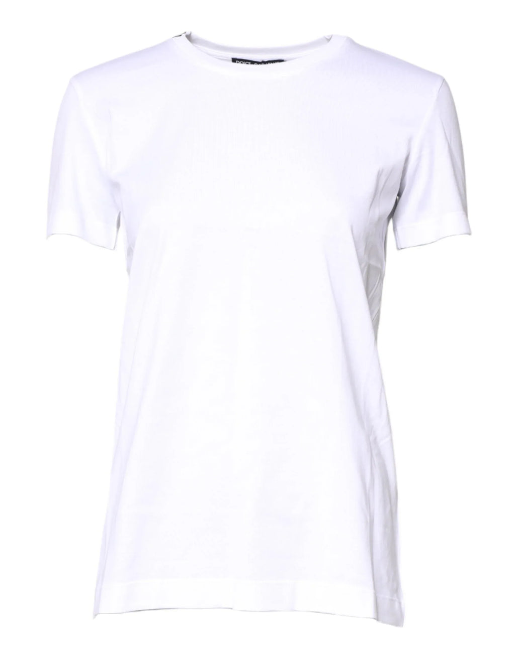 Dolce & Gabbana White Cotton Crew Neck Short Sleeves T-shirt - Zeiniez
