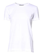 Dolce & Gabbana White Cotton Crew Neck Short Sleeves T-shirt - Zeiniez