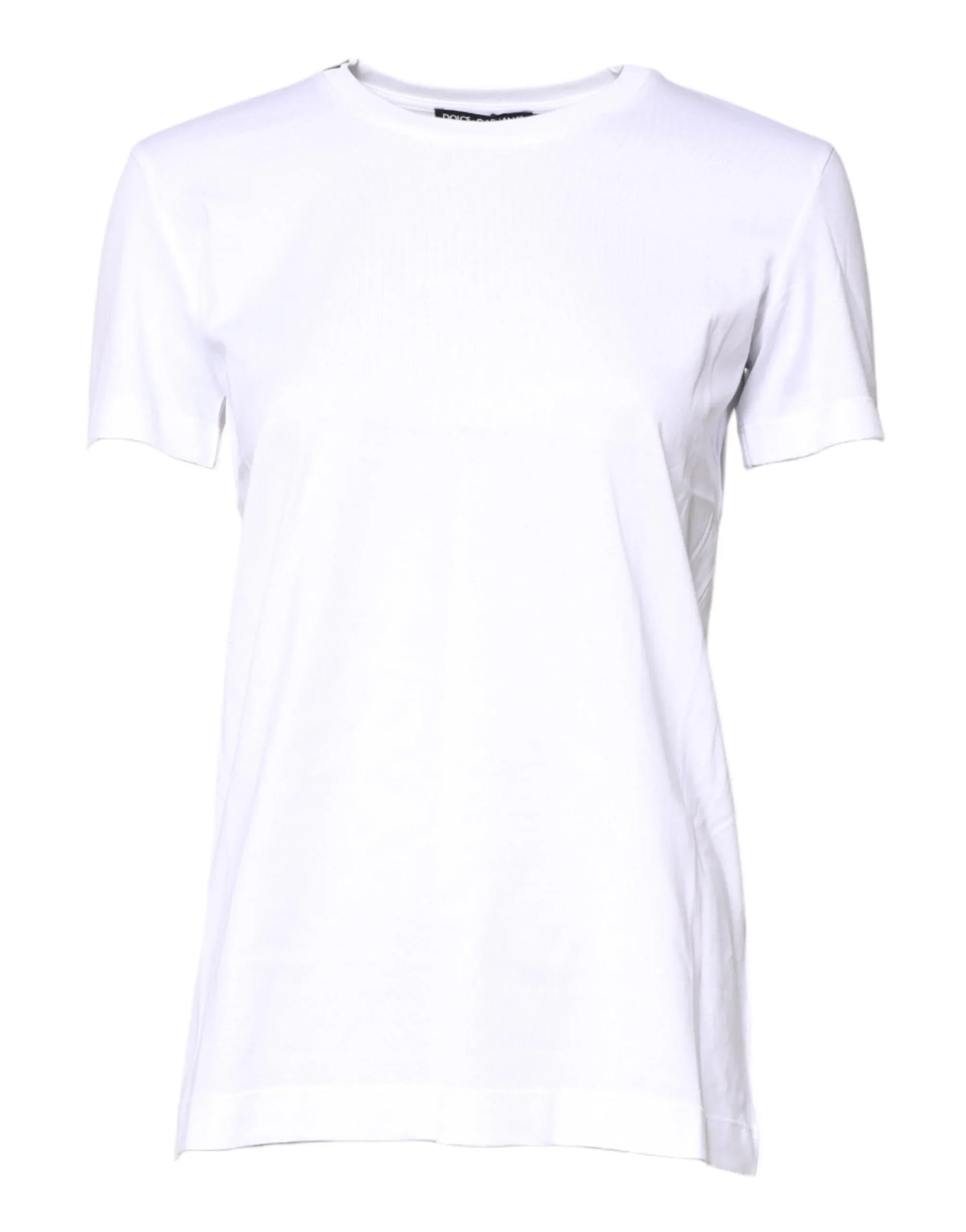 Dolce & Gabbana White Cotton Crew Neck Short Sleeves T-shirt - Zeiniez