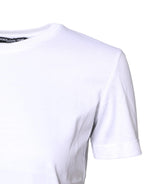 Dolce & Gabbana White Cotton Crew Neck Short Sleeves T-shirt - Zeiniez