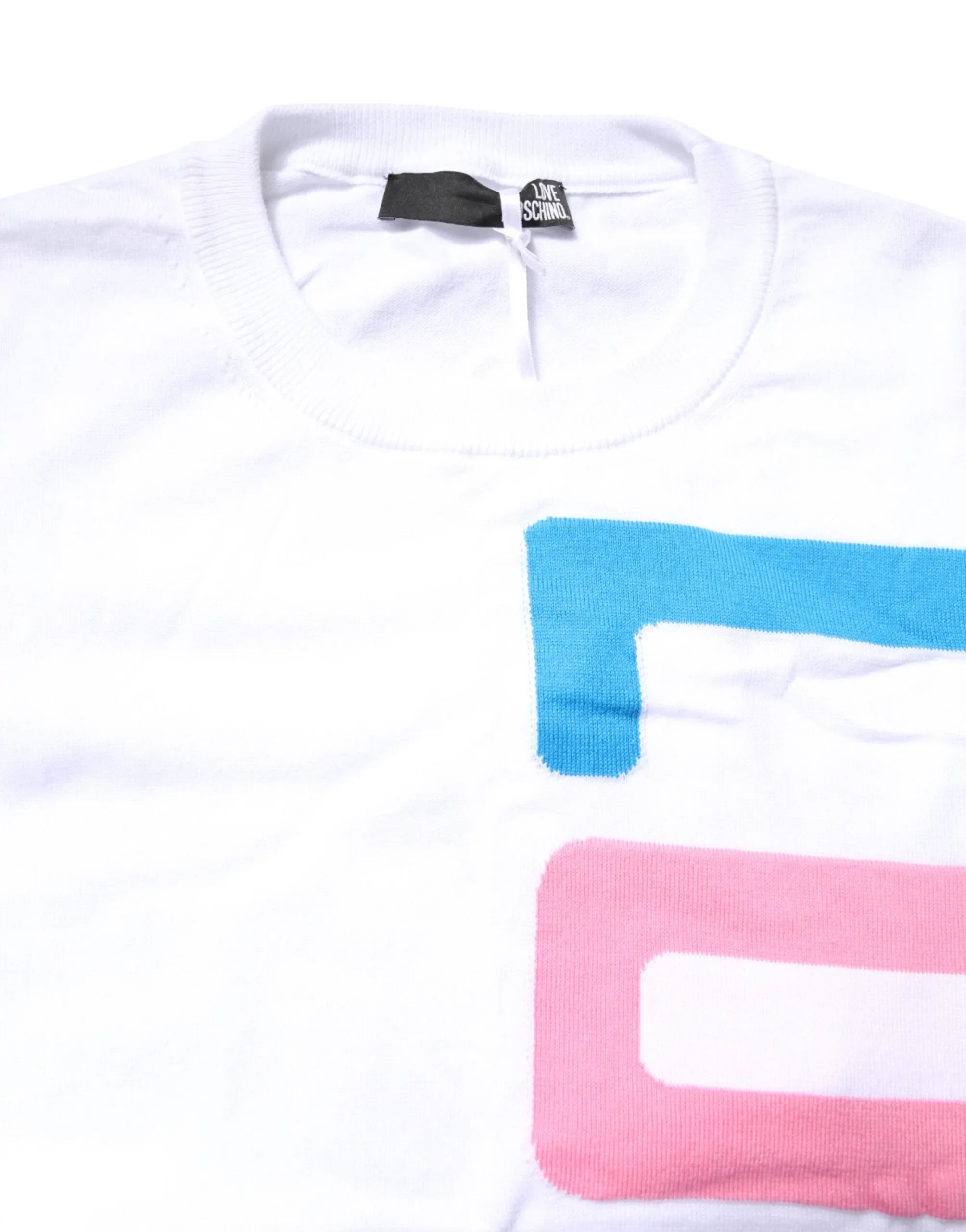 Love Moschino White Graphic Print Cotton Long Sleeves T-shirt - Zeiniez