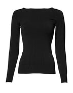 Dolce & Gabbana Black Viscose Long Sleeves Pullover Top - Zeiniez