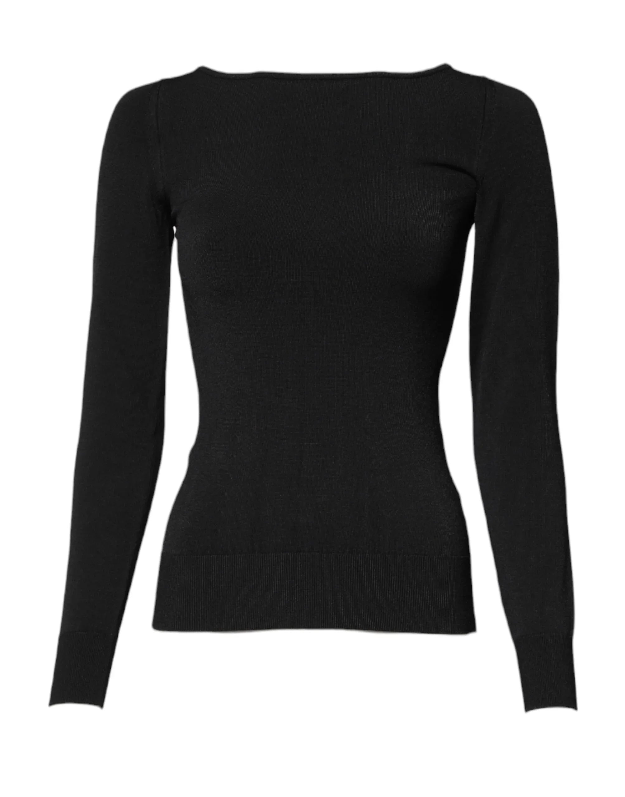 Dolce & Gabbana Black Viscose Long Sleeves Pullover Top - Zeiniez