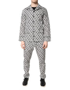 Dolce & Gabbana Black White DG Print Cotton Pajama Set Sleepwear - Zeiniez