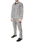 Dolce & Gabbana Black White DG Print Cotton Pajama Set Sleepwear - Zeiniez