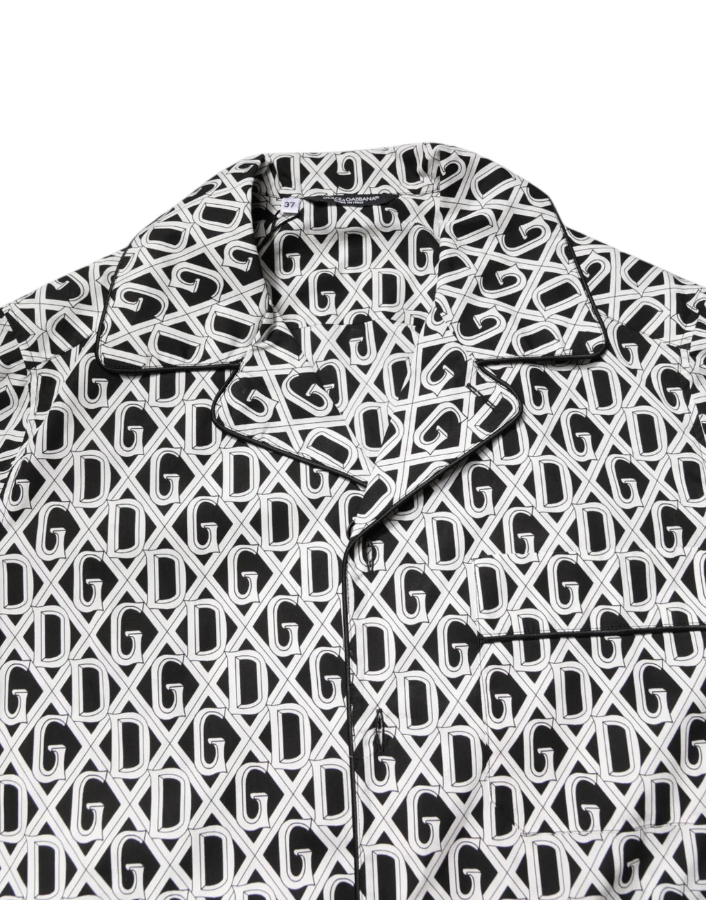 Dolce & Gabbana Black White DG Print Cotton Pajama Set Sleepwear - Zeiniez