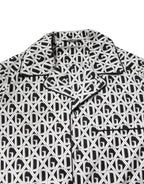 Dolce & Gabbana Black White DG Print Cotton Pajama Set Sleepwear - Zeiniez