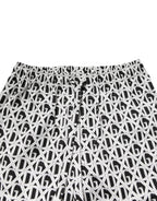 Dolce & Gabbana Black White DG Print Cotton Pajama Set Sleepwear - Zeiniez