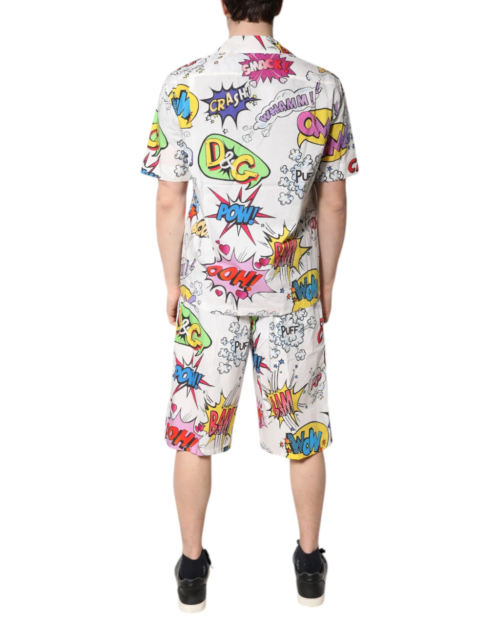 Dolce & Gabbana White Cartoon Print Cotton Men Pajama Set Sleepwear - Zeiniez