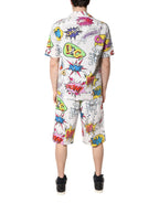 Dolce & Gabbana White Cartoon Print Cotton Men Pajama Set Sleepwear - Zeiniez