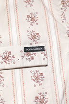 Dolce & Gabbana Beige Floral Print Cotton Men Pajama Set Sleepwear - Zeiniez
