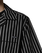 Dolce & Gabbana Black White Stripes Cotton Men Pajama Set Sleepwear - Zeiniez