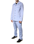 Dolce & Gabbana Light Blue DG Logo Cotton Men Pajama Set Sleepwear - Zeiniez