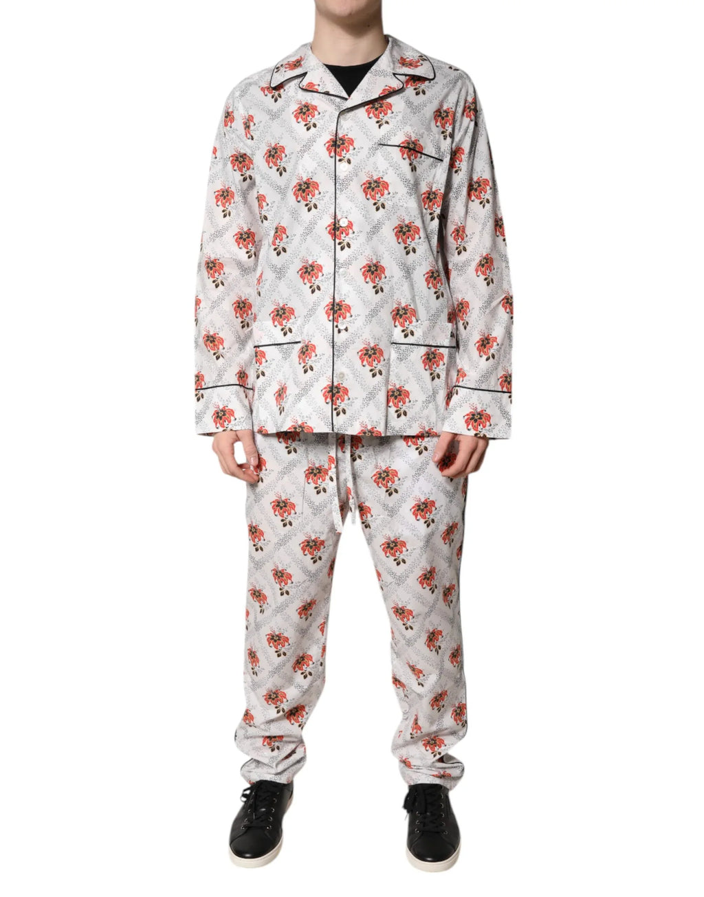 Dolce & Gabbana Multicolor Floral Print Cotton Pajama Set Sleepwear - Zeiniez