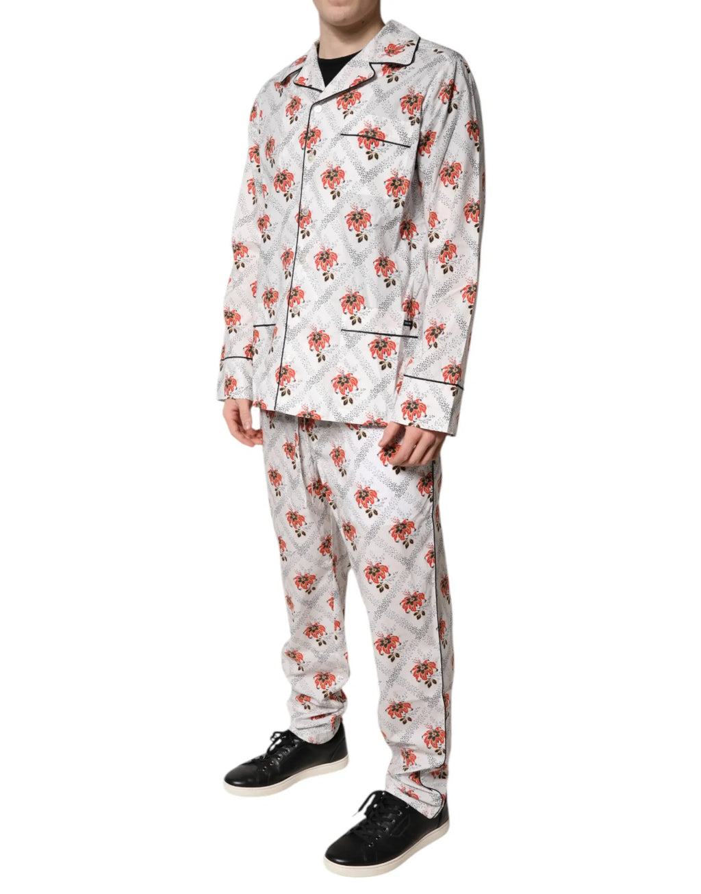 Dolce & Gabbana Multicolor Floral Print Cotton Pajama Set Sleepwear - Zeiniez